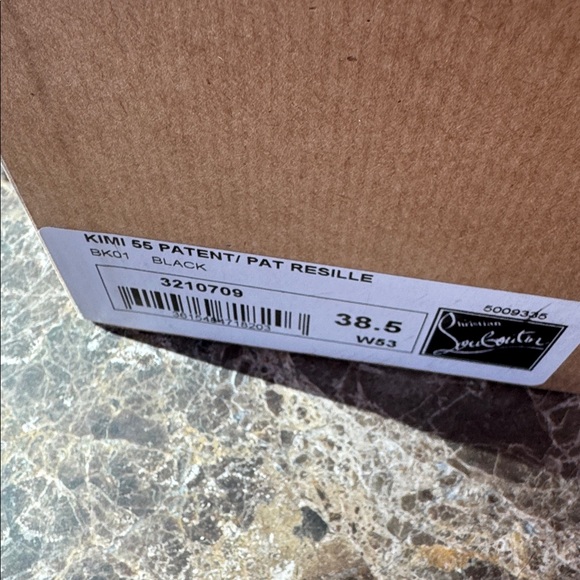 Christian Louboutin kimi 55mm black patent block heel zip boot bootie sz 38.5 - Picture 9 of 11